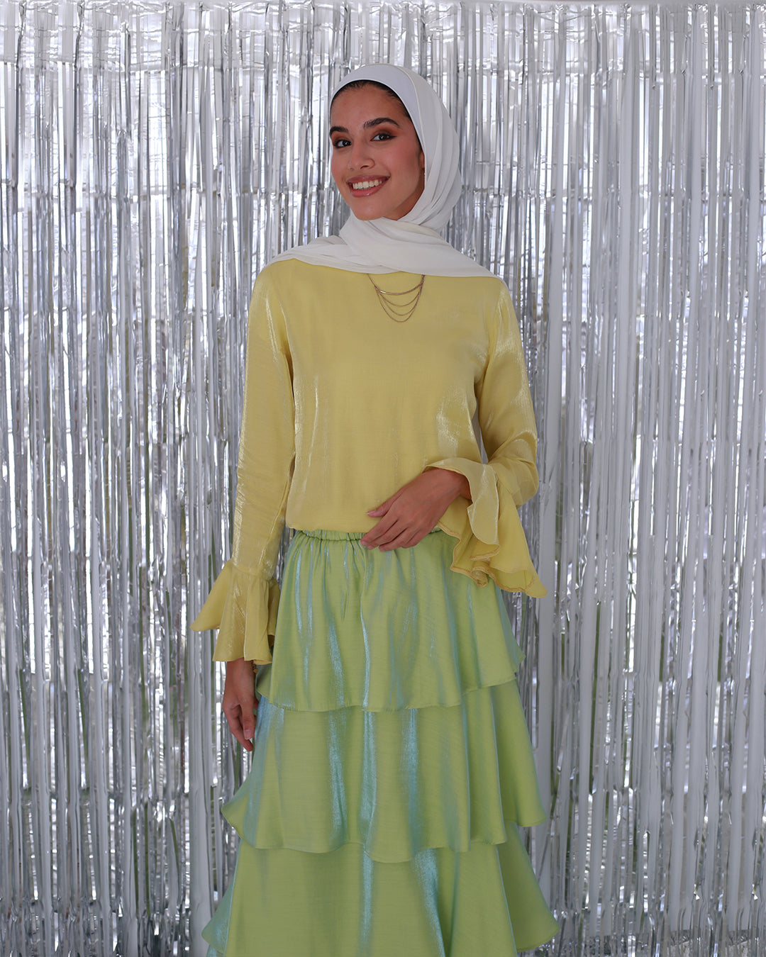 Daisie Top in Shimmery Yellow