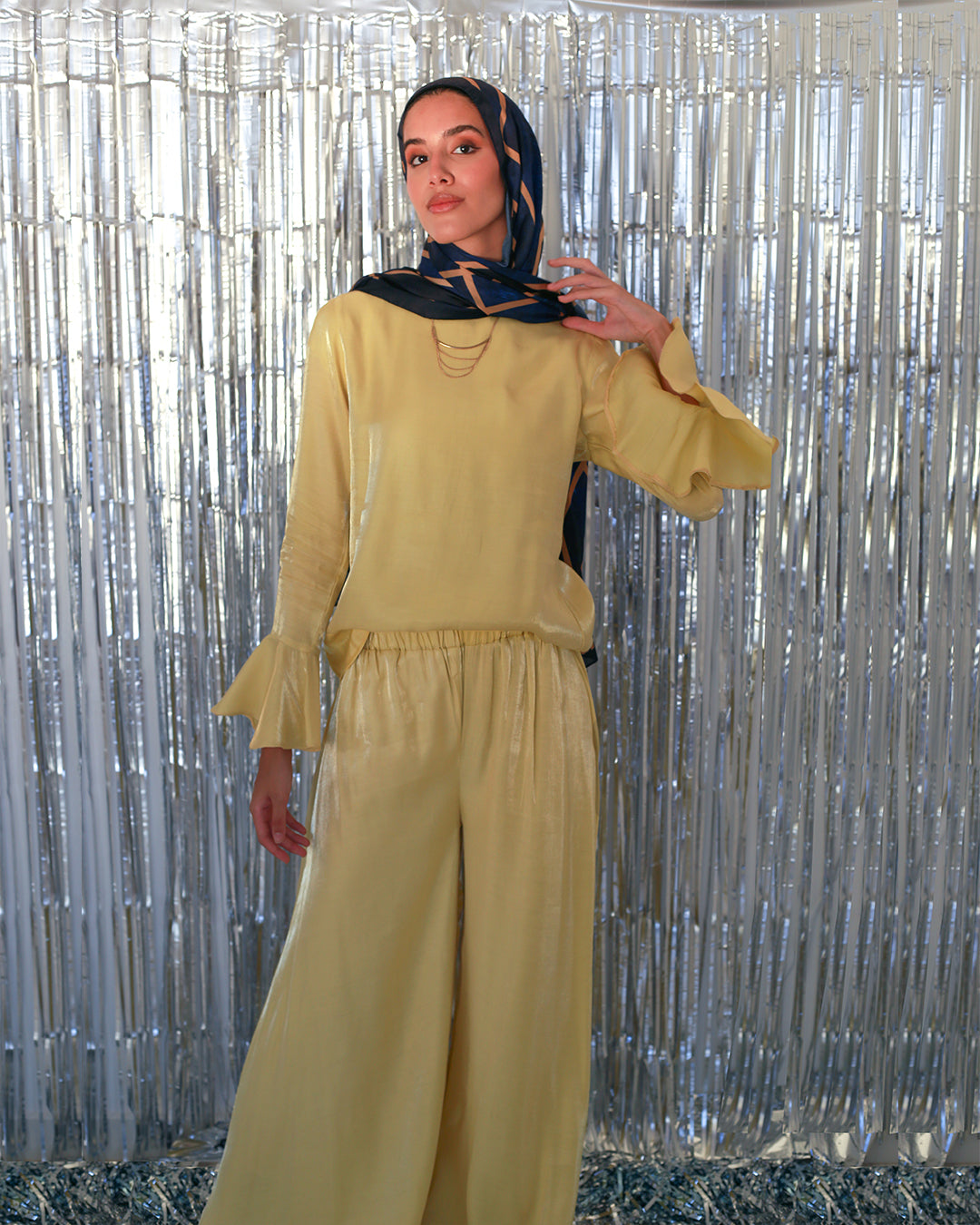 Daisie Top in Shimmery Yellow