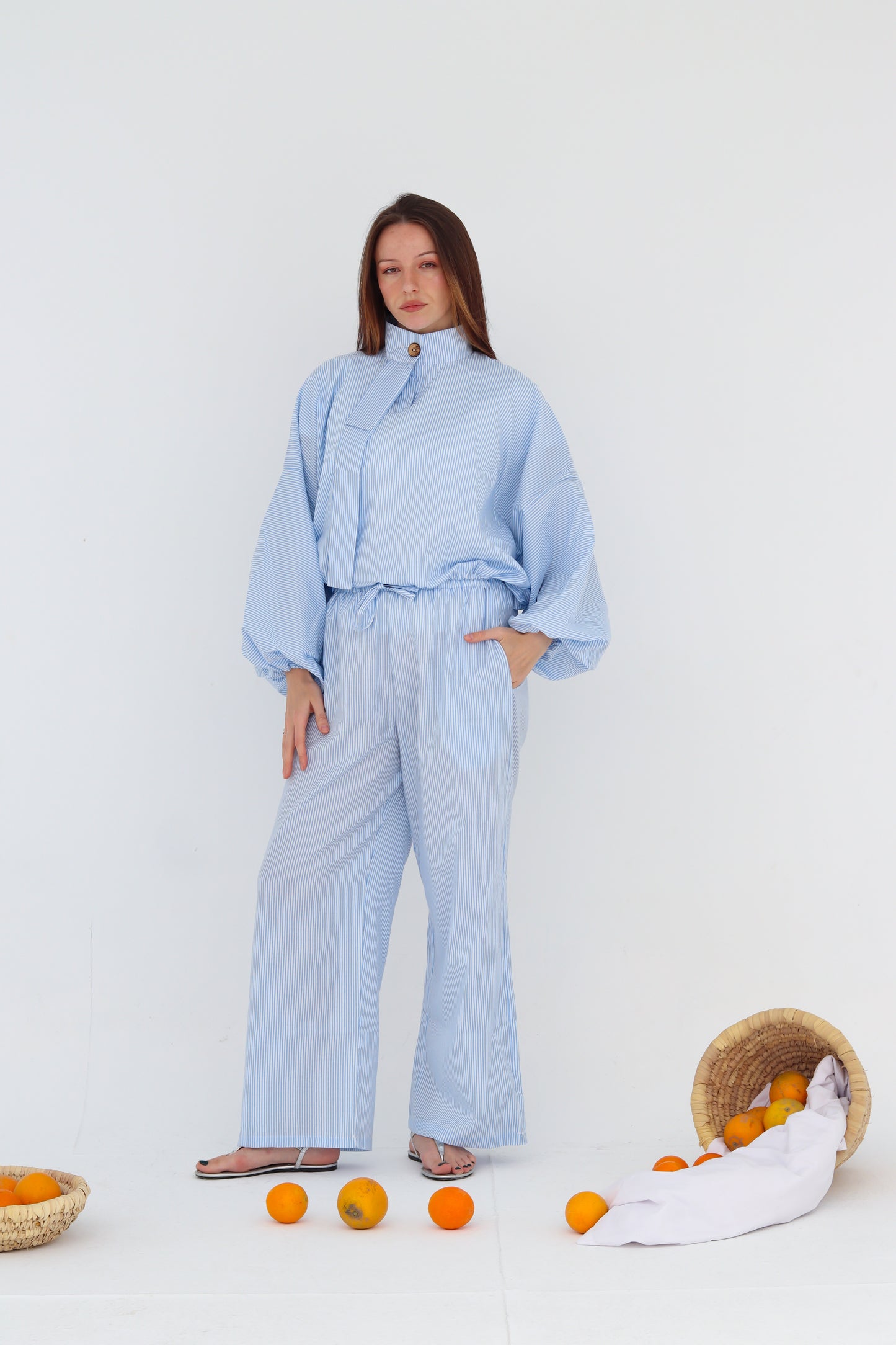 Airy Set in Baby Blue Stripes