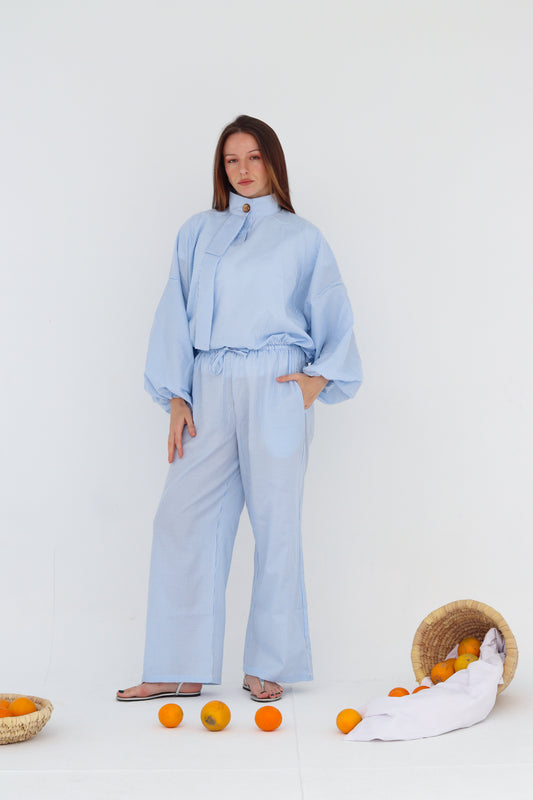 Airy Set in Baby Blue Stripes