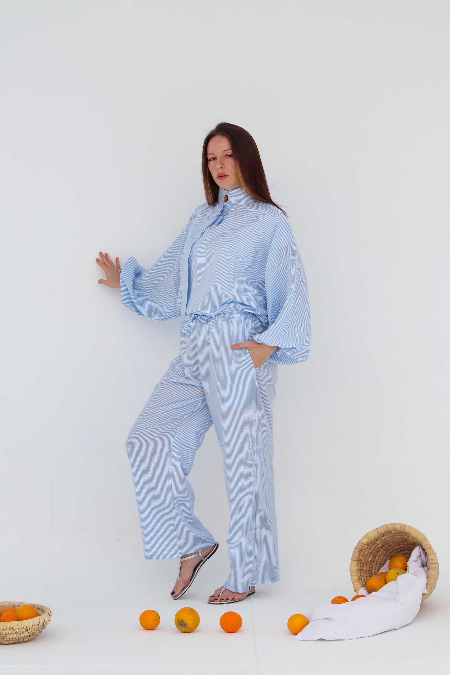 Airy Set in Baby Blue Stripes