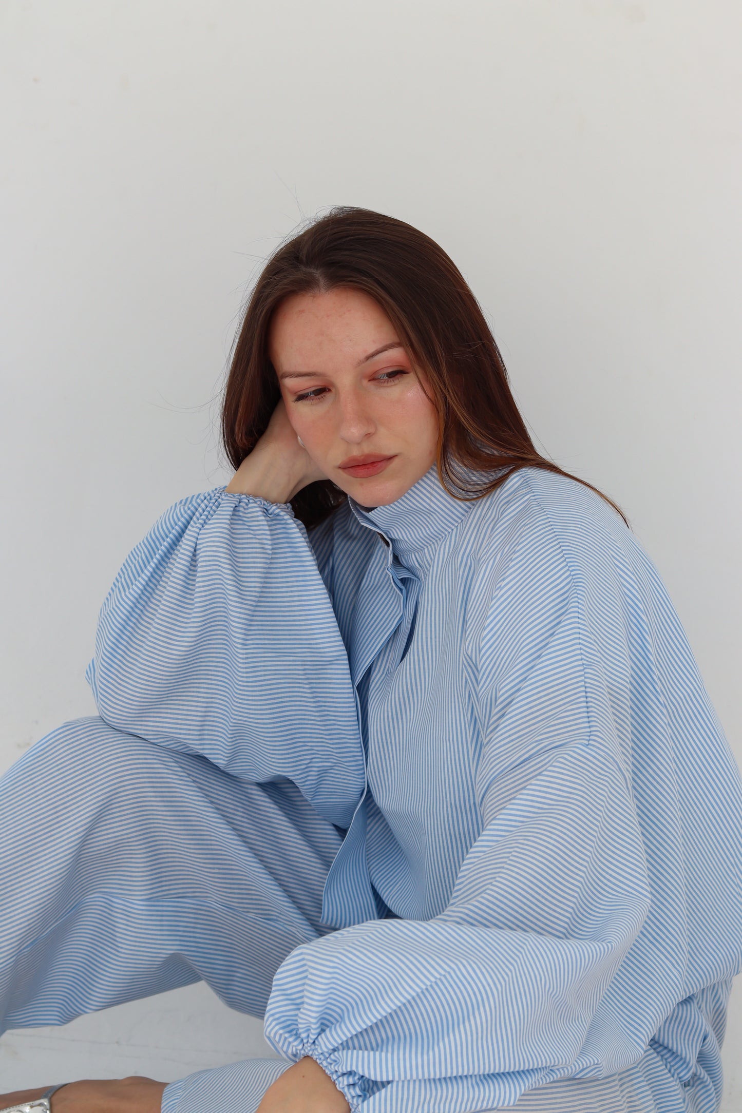 Airy Top in Baby Blue Stripes