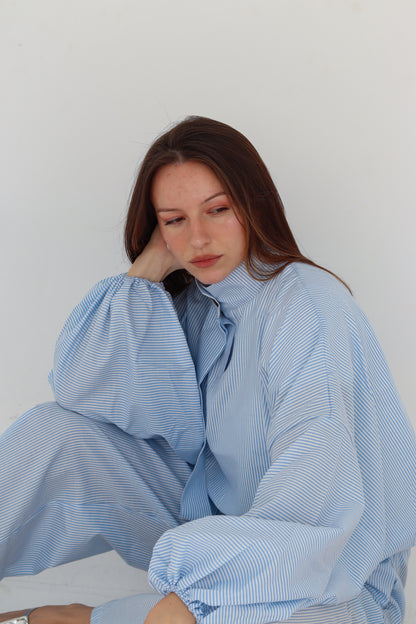 Airy Top in Baby Blue Stripes