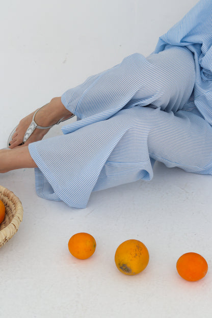Airy Pants in Baby Blue Stripes