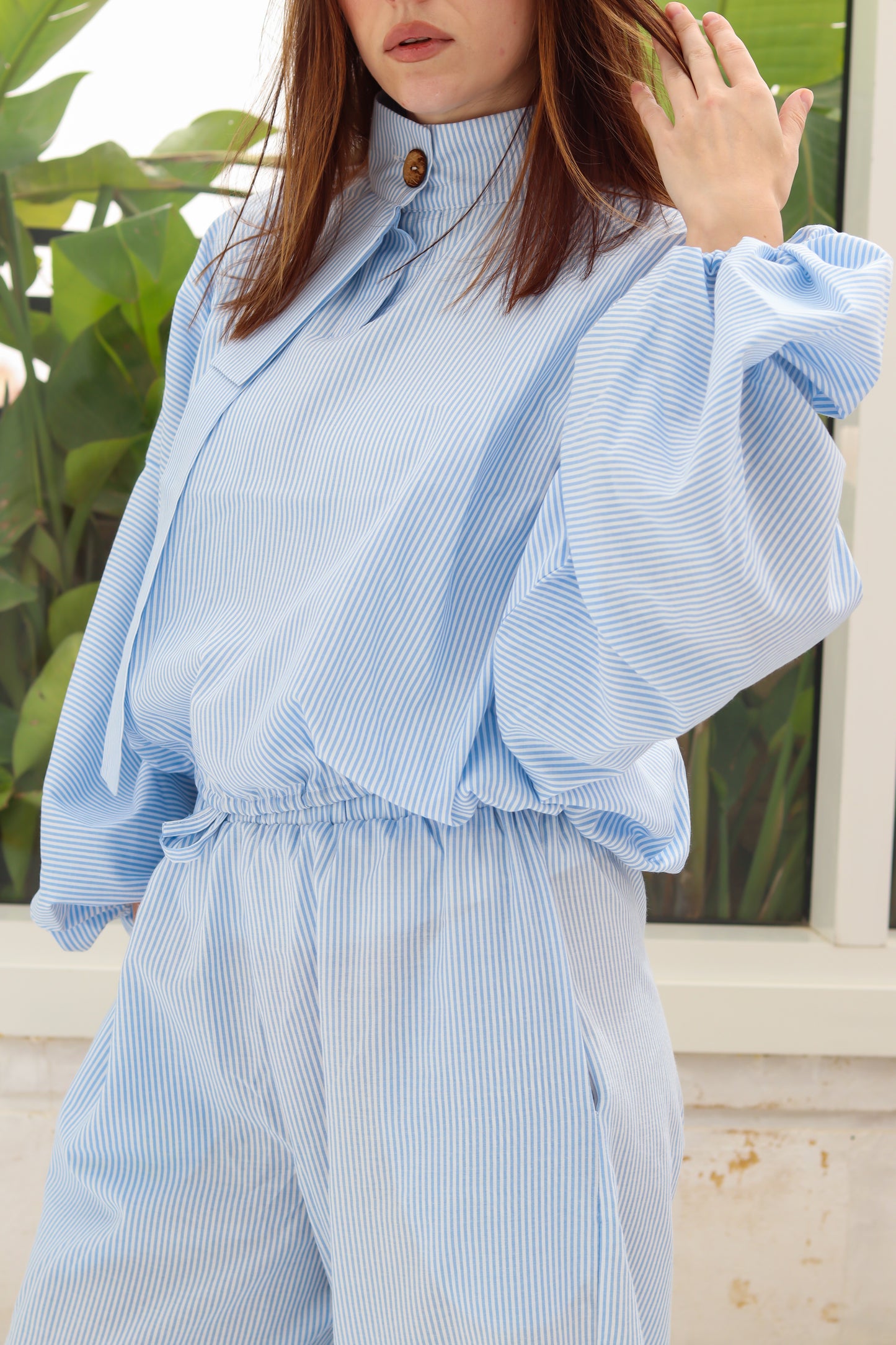Airy Top in Baby Blue Stripes