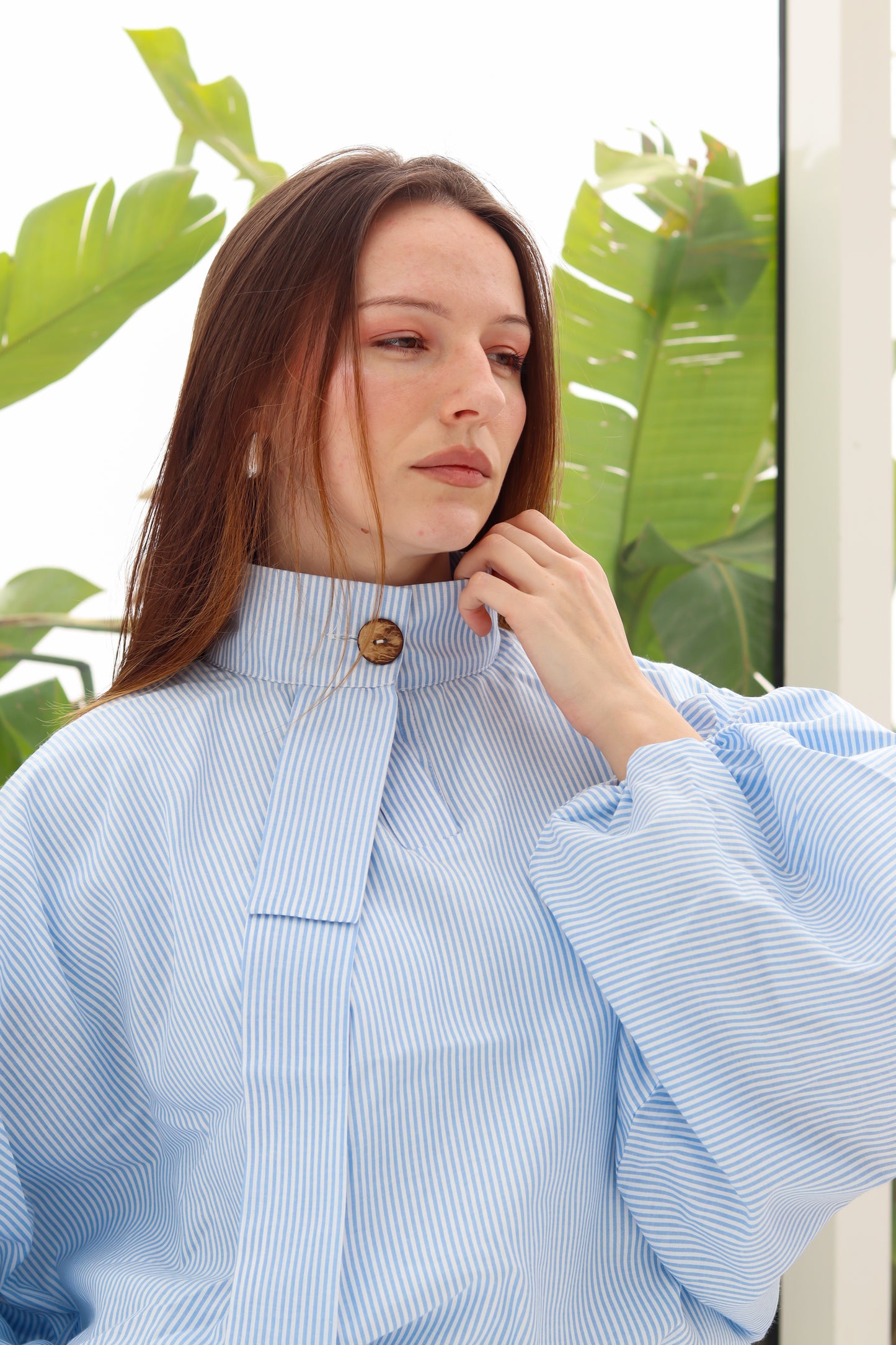 Airy Top in Baby Blue Stripes