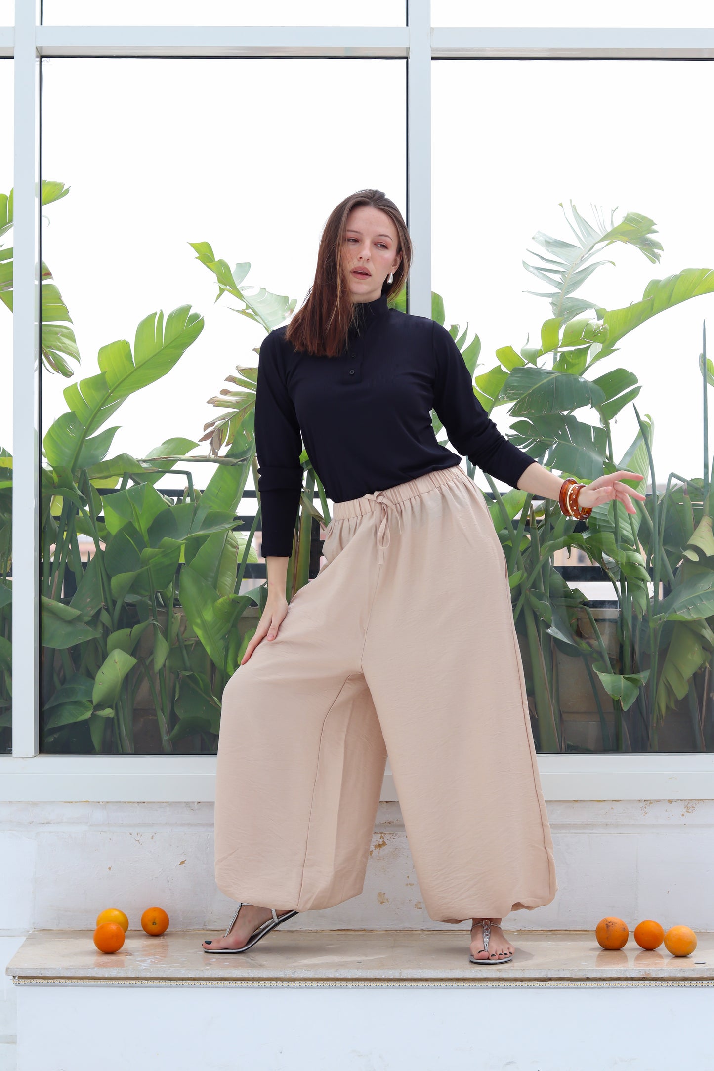 Balloon Pants in Beige