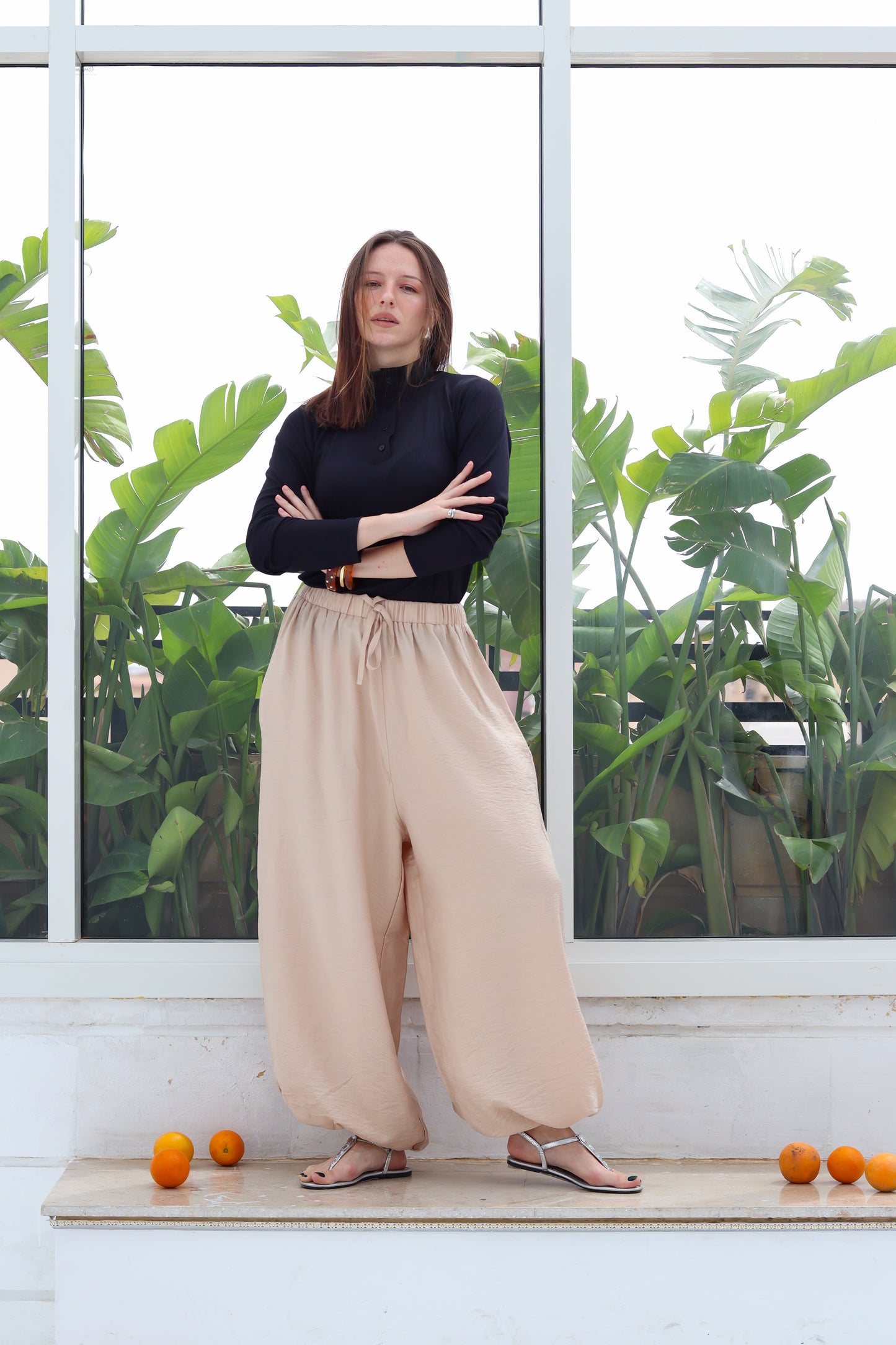 Balloon Pants in Beige