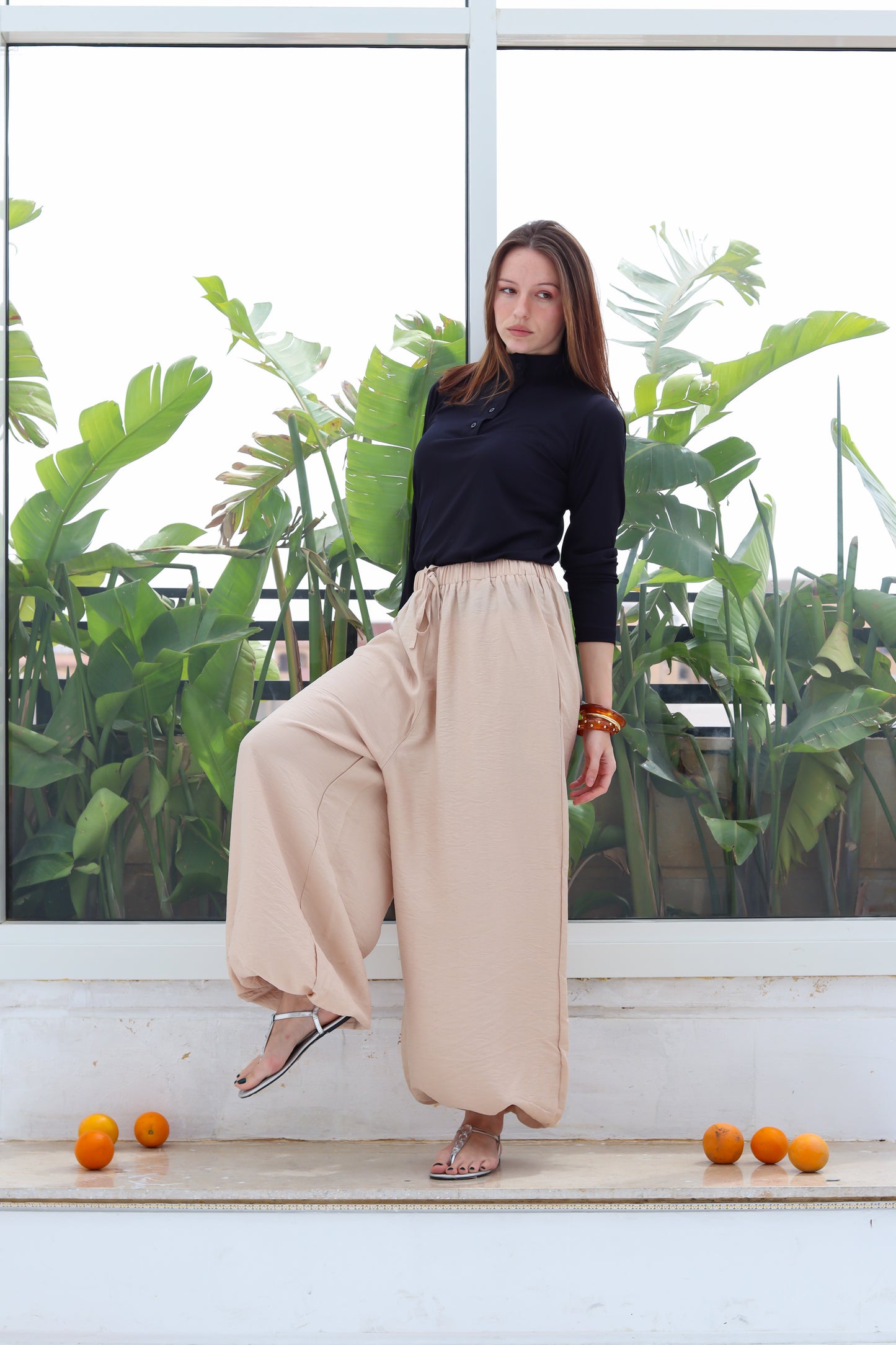 Balloon Pants in Beige