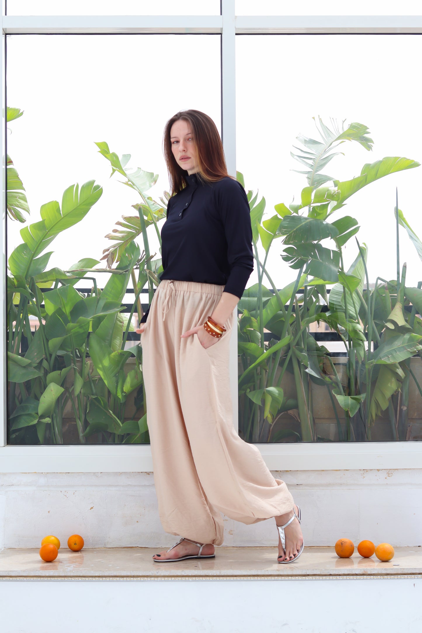 Balloon Pants in Beige