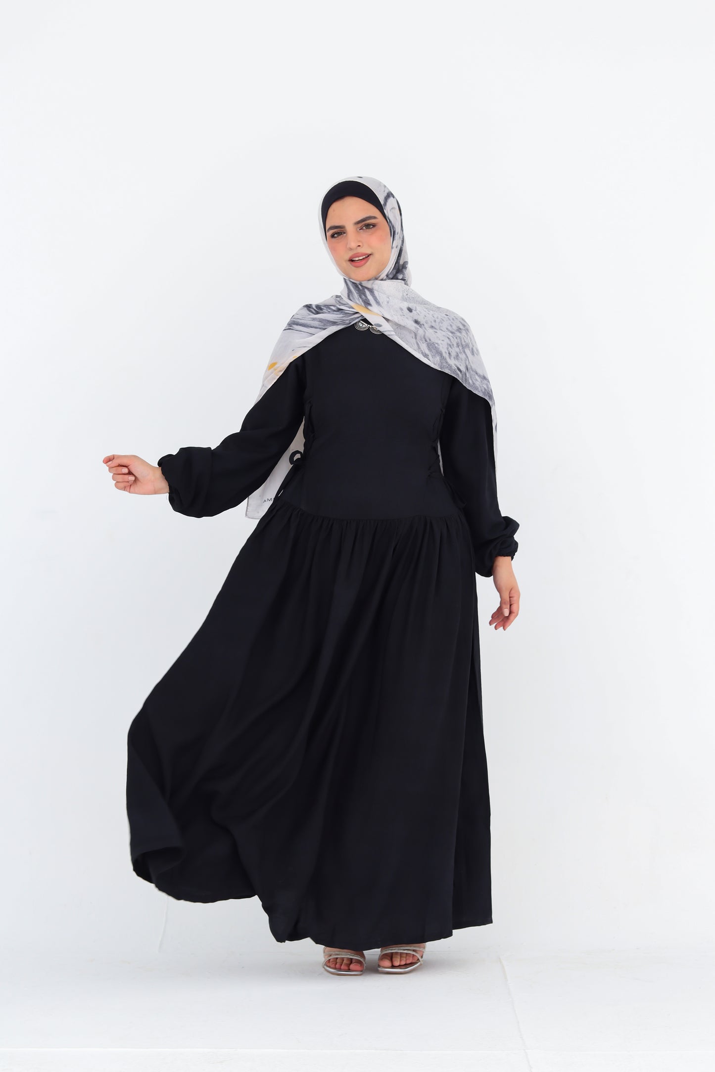 Side-Tie Dress in Black
