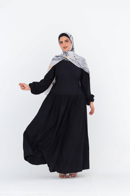 Side-Tie Dress in Black