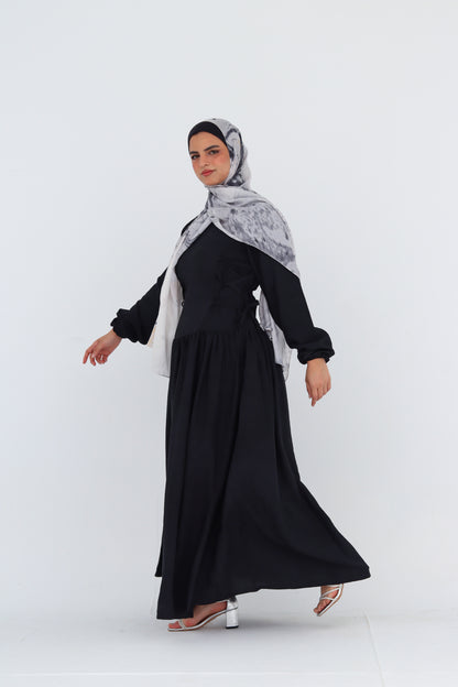 Side-Tie Dress in Black