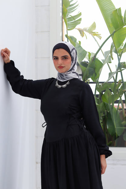 Side-Tie Dress in Black