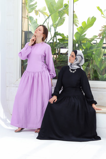 Side-Tie Dress in Lilac
