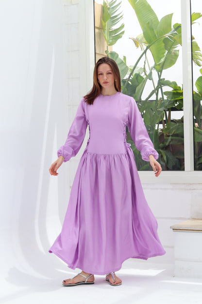 Side-Tie Dress in Lilac