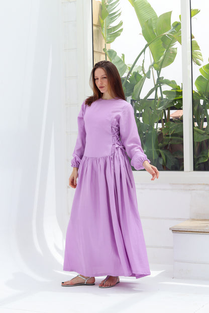 Side-Tie Dress in Lilac