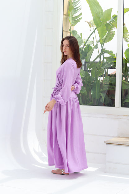 Side-Tie Dress in Lilac