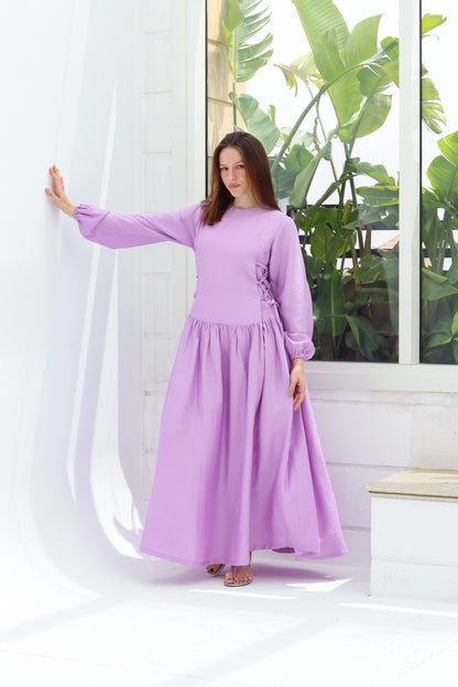 Side-Tie Dress in Lilac