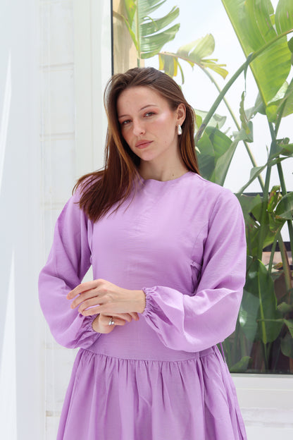 Side-Tie Dress in Lilac