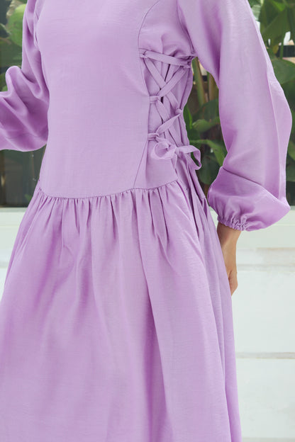 Side-Tie Dress in Lilac