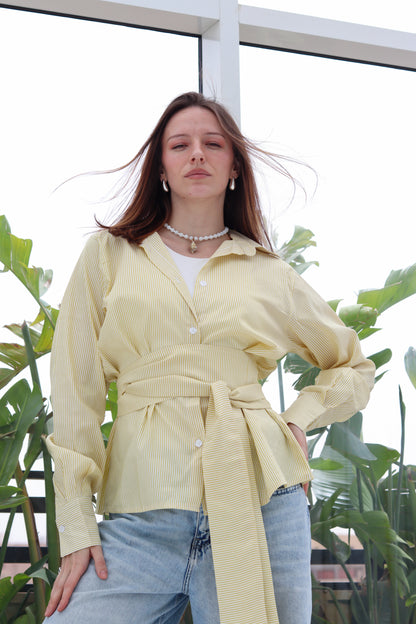 Relaxed Shirt in Yellow Stripes