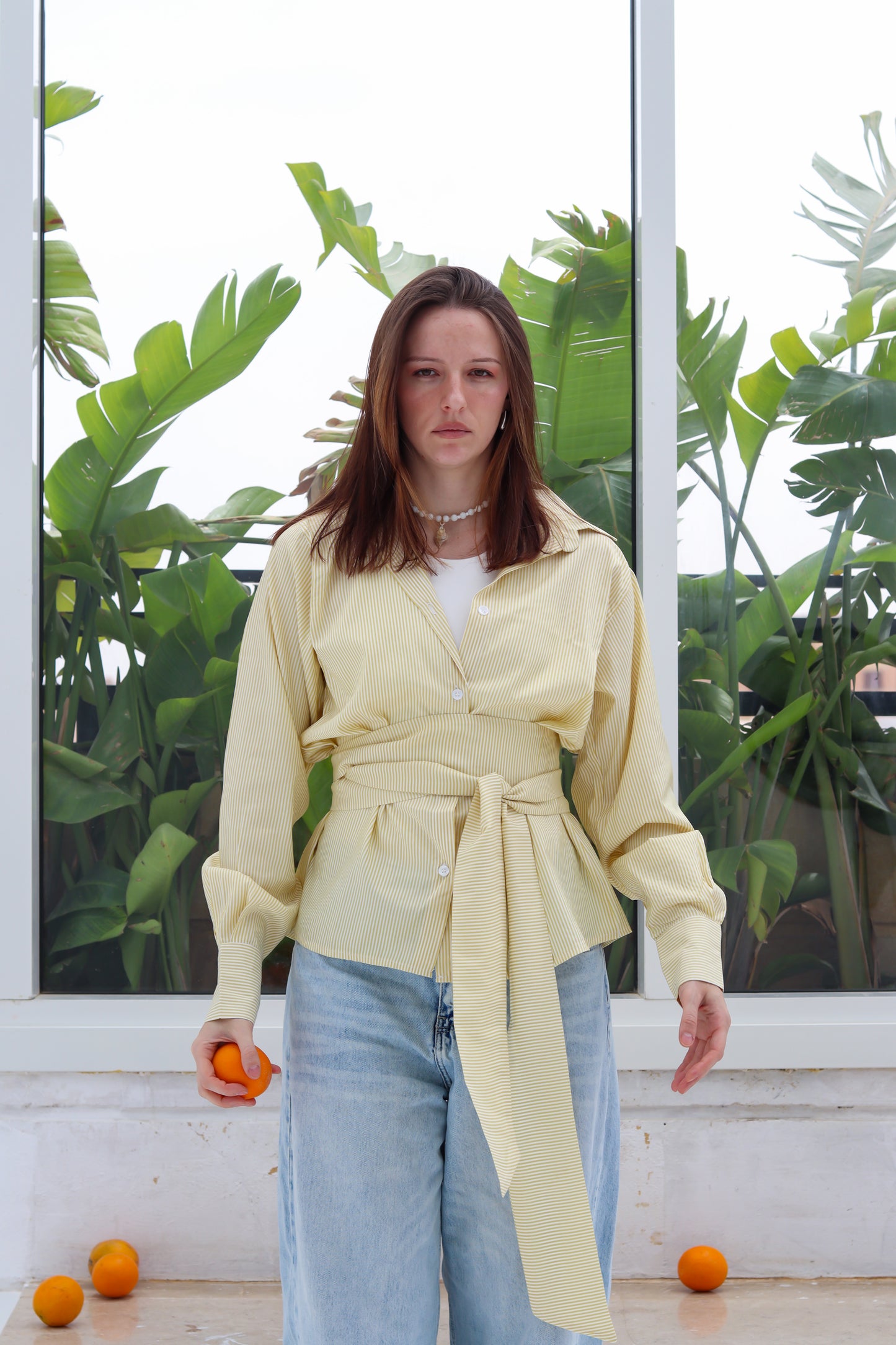 Relaxed Shirt in Yellow Stripes