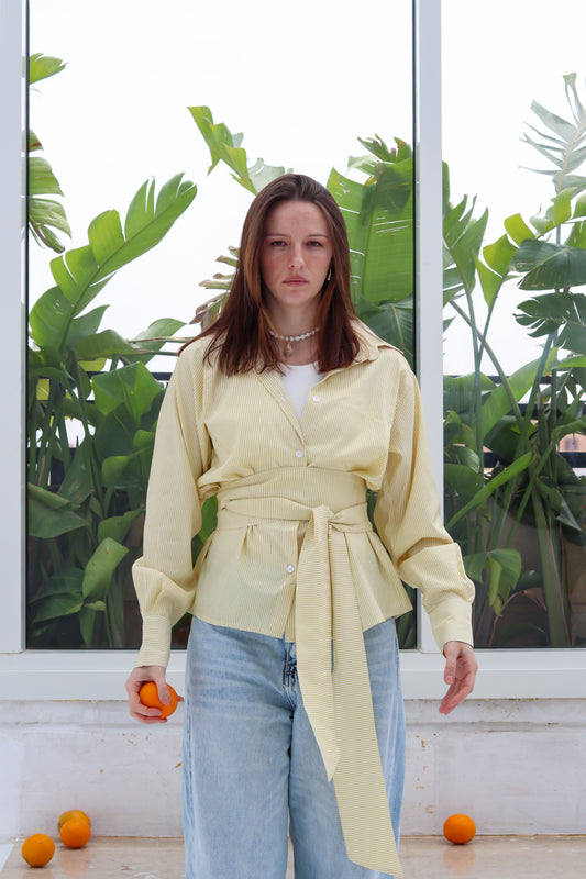 Relaxed Shirt in Yellow Stripes