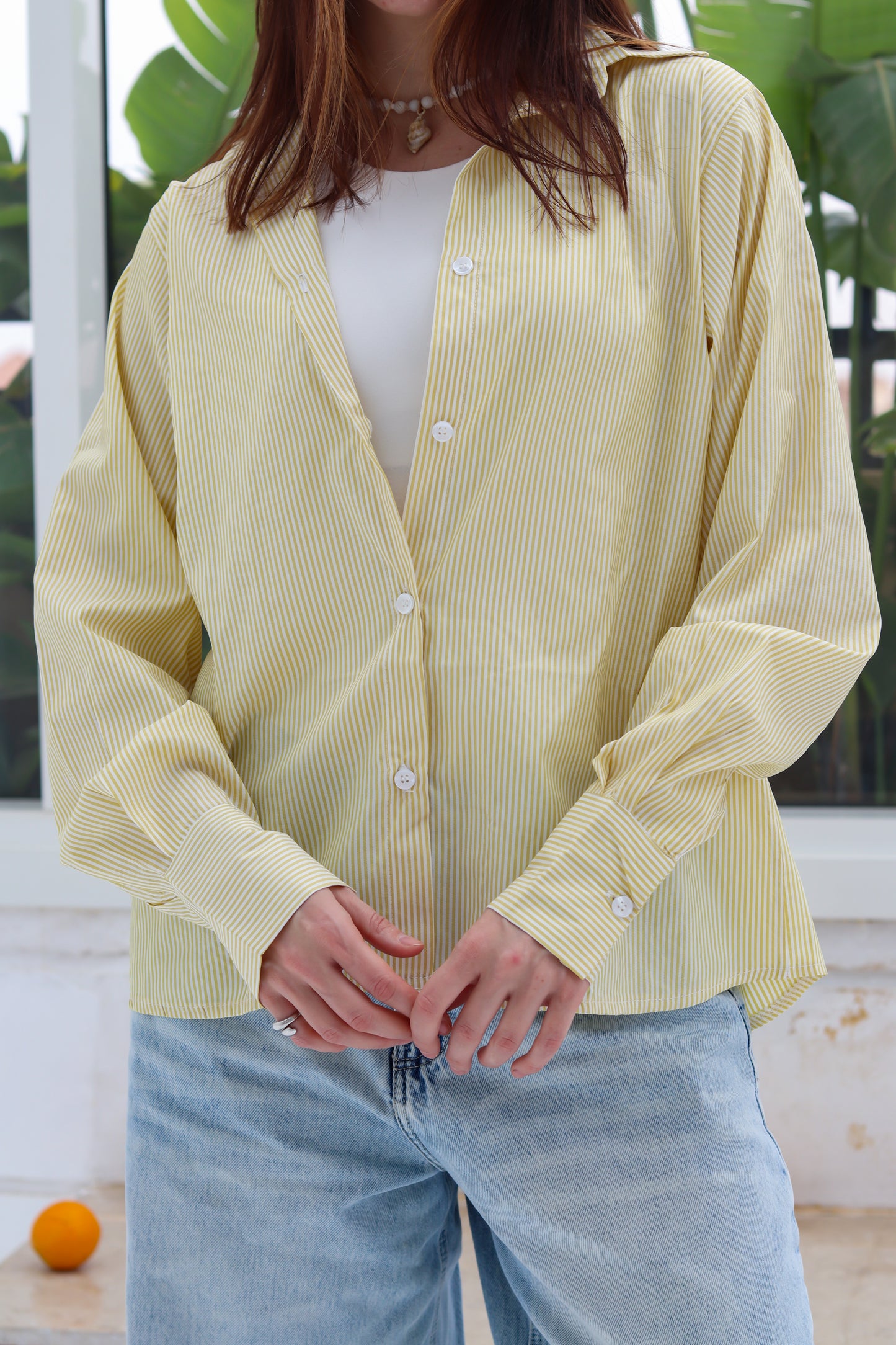 Relaxed Shirt in Yellow Stripes