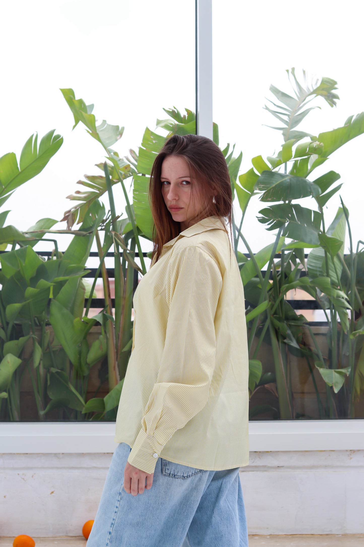 Relaxed Shirt in Yellow Stripes