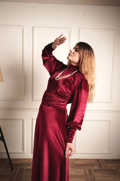 Celia Dress in Burgundy