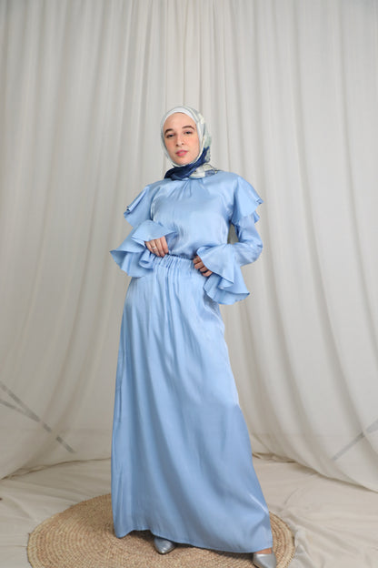 Classic A-Line Skirt in Shimmery Baby Blue
