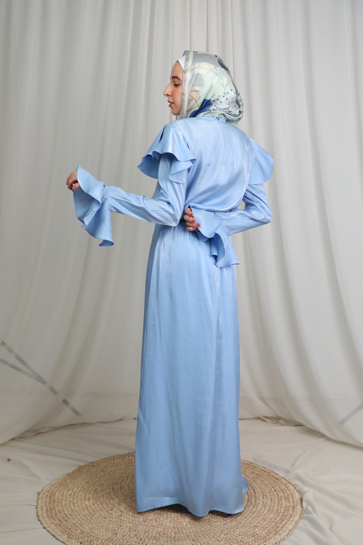 Classic A-Line Skirt in Shimmery Baby Blue