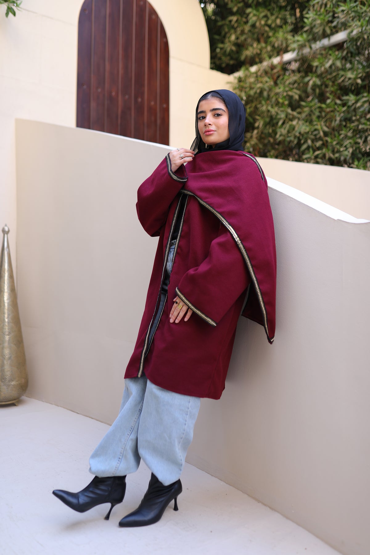 The Over-Shoulder Jacket in Burgundy