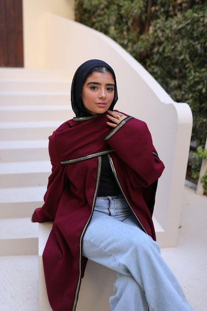 The Over-Shoulder Jacket in Burgundy